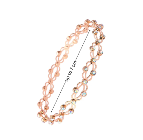 Rose Gold Sparkle Bracelet & Ring Set - Image 2